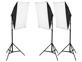 3x Softboxes m/ Stativer