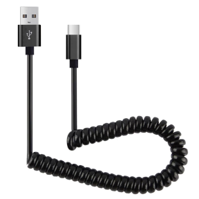 USB til USB-C Spiralkabel (30 - 90cm)