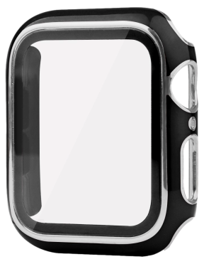 Cover m/ Panserglas / Skærmbeskyttelse & Sølvkant til Apple Watch 1 / 2 / 3 - 42mm
