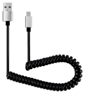 USB til USB-C Spiralkabel (30 - 90cm)