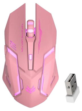 Pink Trådløs Gamer Mus med LED Lys