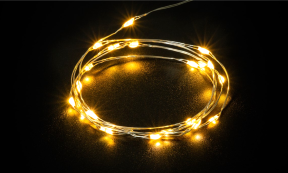 Wire LED Lyskæde i Sølv med Timer