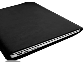 Milano sort læder sleeve til Macbook 13" og computer 13"