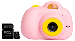 D6 Digital Kamera til Børn i Lyserød Inkl. 32GB MicroSD Hukommelseskort 