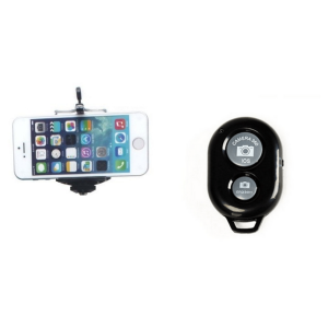 Pakke m. Smartphone Holder & Bluetooth Udløser til Selfie Stang / Mobilkamera