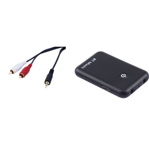 Pakke m. Minijack til Phono kabel & 2-i-1 Bluetooth Transmitter & Receiver