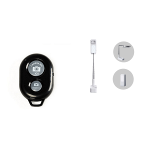 Pakke m. Bluetooth Udløser til Selfie Stang / Mobilkamera & Mobil Stativ m. Lys, Mobilholder & Fjernudløser - Flex Arm & Fod