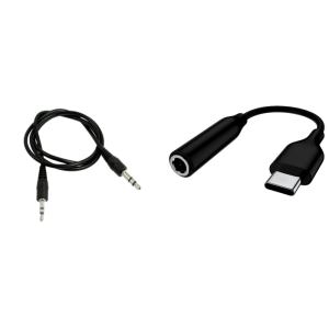 Pakke m. Minijack (AUX) kabel 1,3 meter & USB-C til AUX Adapter Kabel