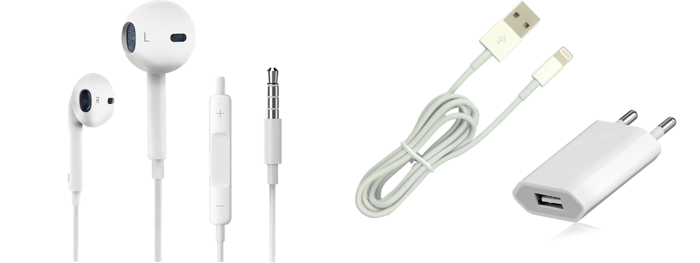 → Pakke m. Headset med Mikrofon til Tablet & Computer & Oplader til iPhone 11 / 11 Pro / 11 Pro Max