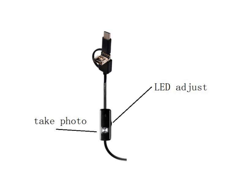 → 3-i-1 Endoskopisk Inspektionskamera - Micro USB & Type-C