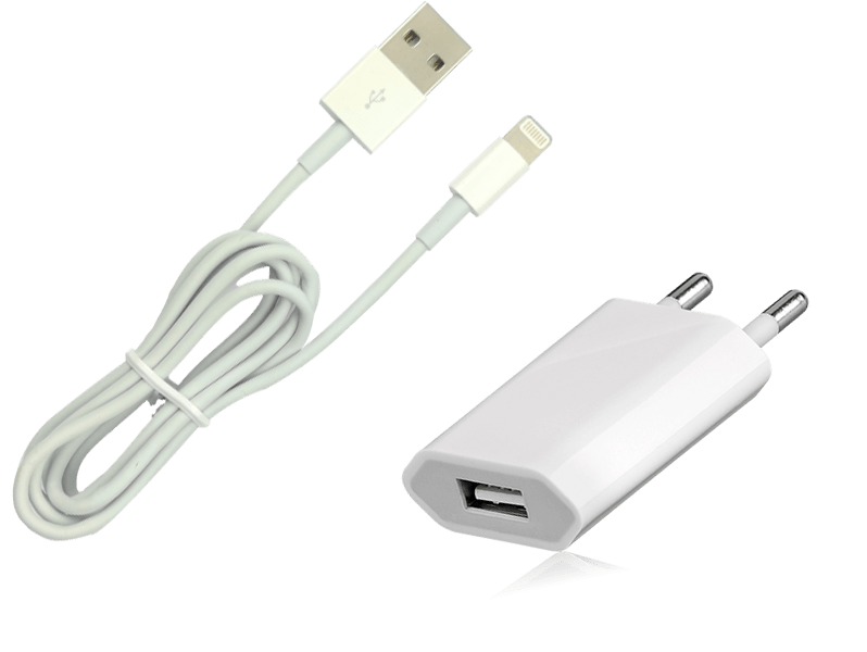 ikke noget Udfyld Claire → iPhone 8 / 8 Plus Oplader med USB stik og Oplader Kabel I Fri fragt!