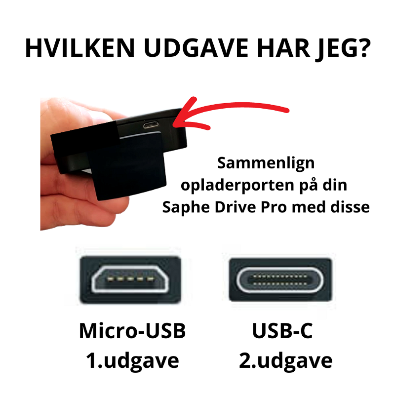 → Saphe Drive Pro Opladerkabel - USB til Micro USB