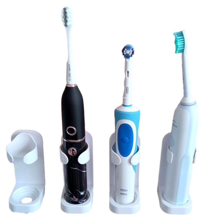 Væghængt Holder til Elektrisk Tandbørste i Hvid | Fri Fragt!