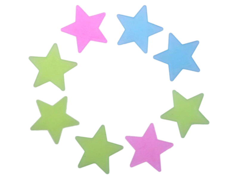 Selvlysende Stjerner 100 stk | Flere Farver | Fri Fragt